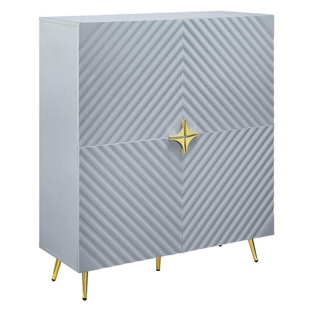 Gaines Cabinet, Gray High Gloss