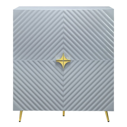 Gaines Cabinet, Gray High Gloss
