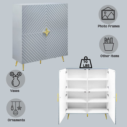 Gaines Cabinet, Gray High Gloss