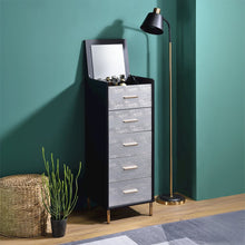 Myles Jewelry Armoire, Black, Silver & Gold