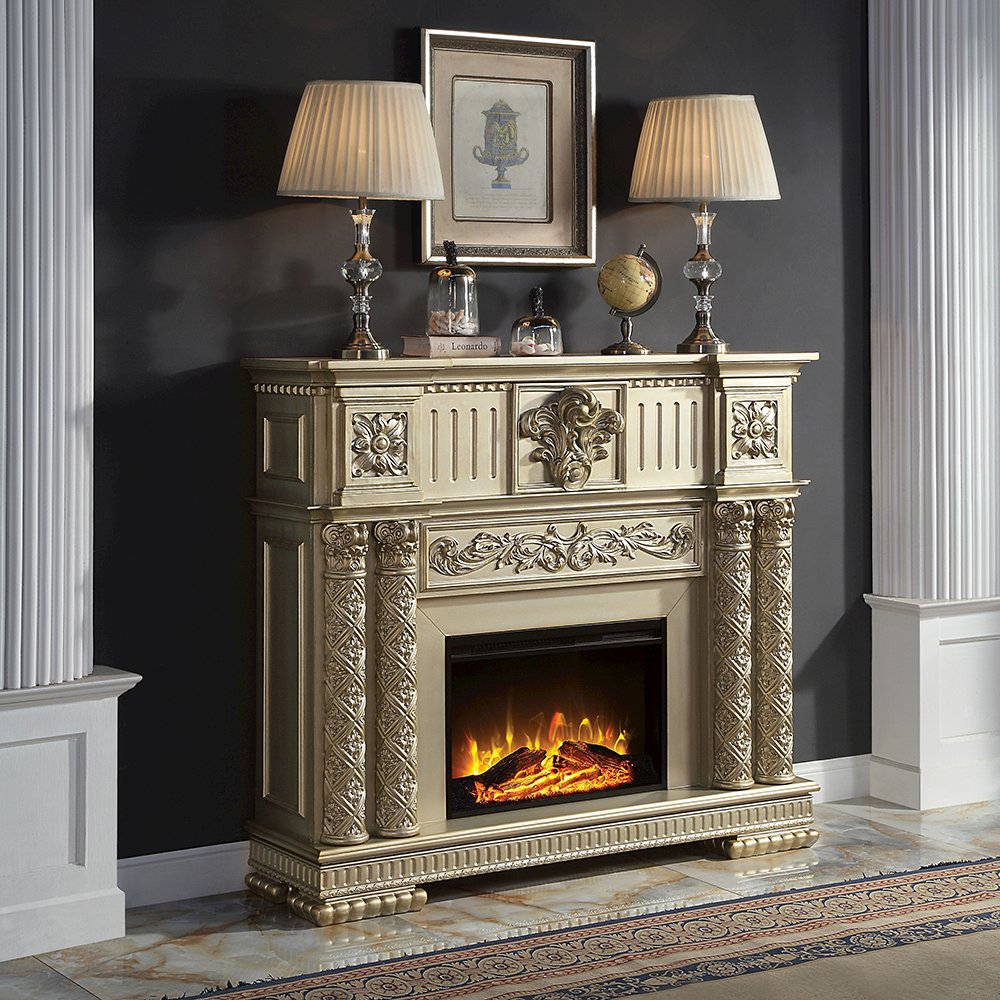 Vendome Fireplace, Gold Patina