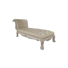 Dresden Chaise w/Pillow, Leatherette & Bone White