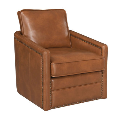 Rocha Accent Chair w/Swivel, Brown Leather Aire