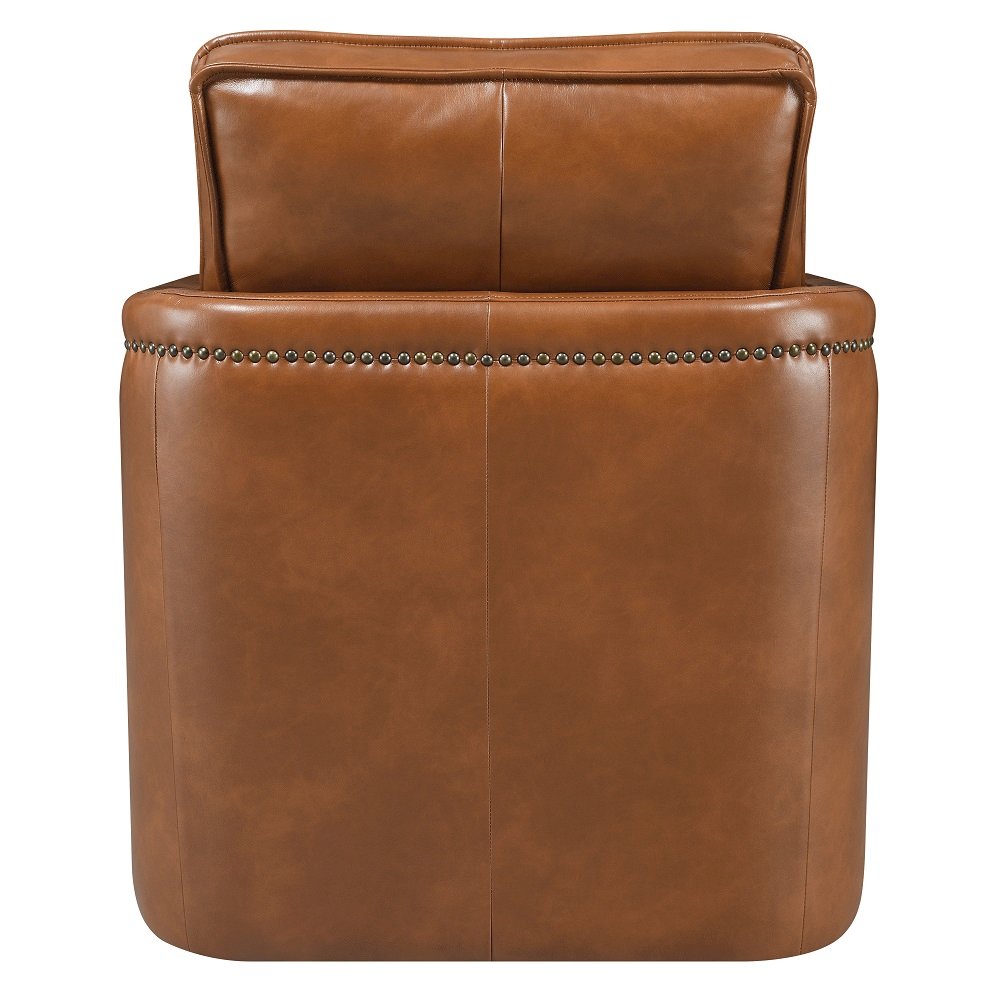 Rocha Accent Chair w/Swivel, Brown Leather Aire