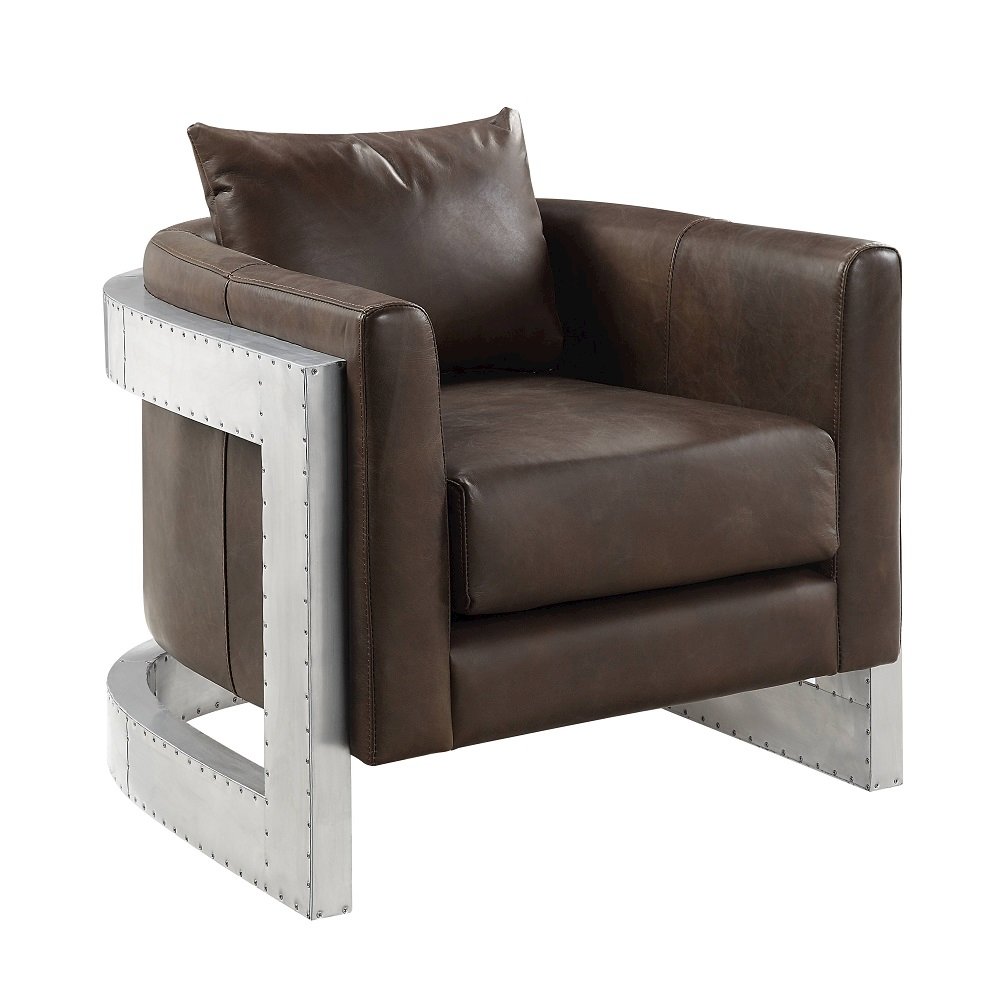 Betla Accent Chair, Espresso Top grain Leather