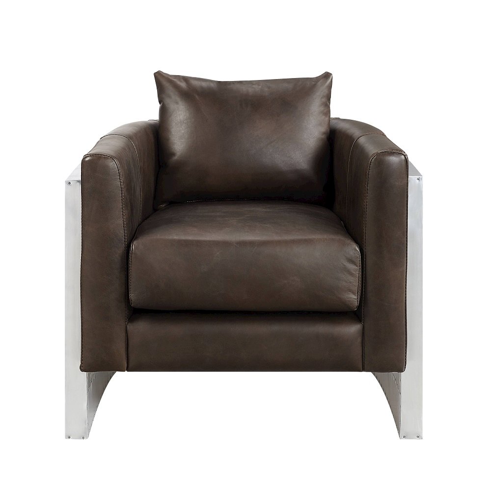 Betla Accent Chair, Espresso Top grain Leather