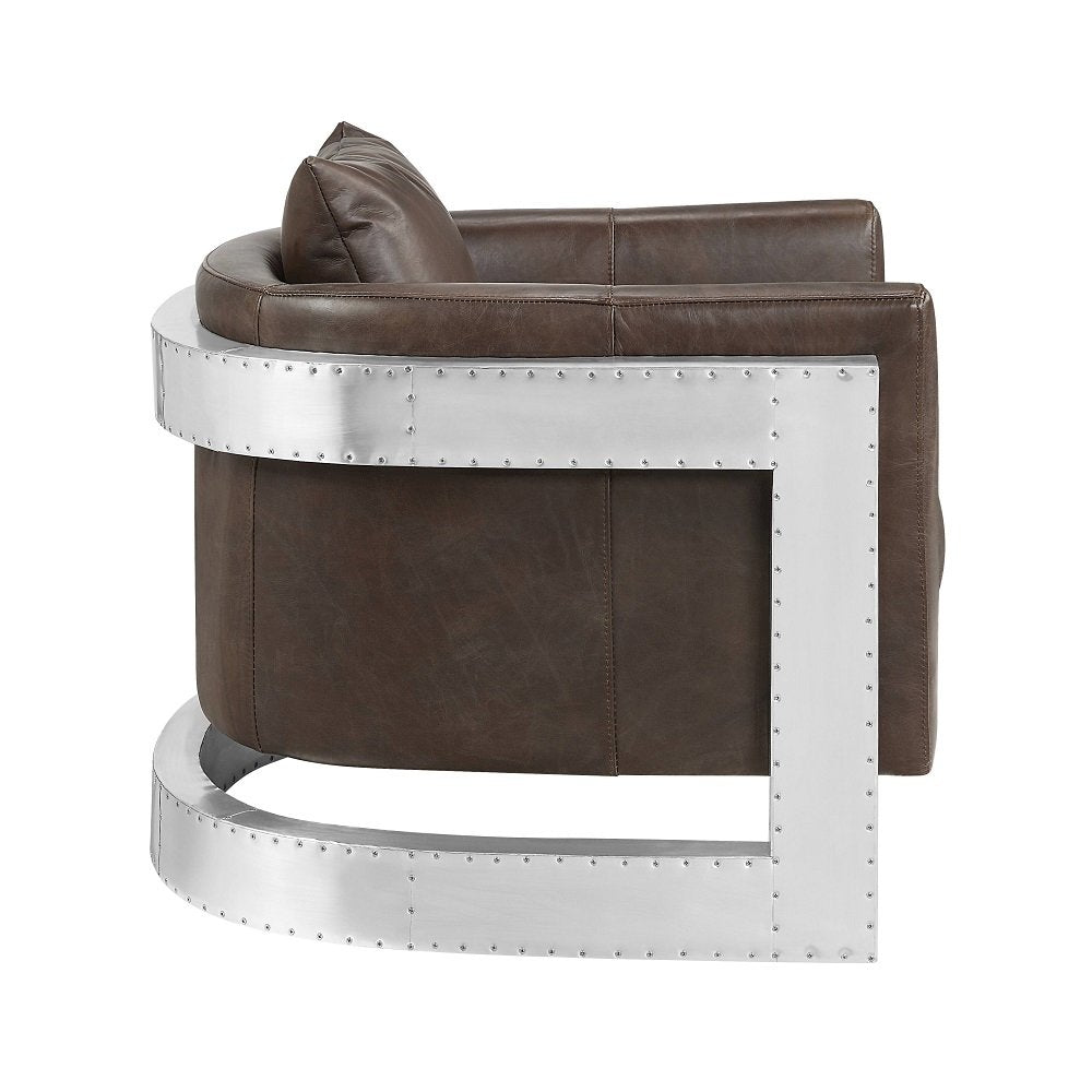 Betla Accent Chair, Espresso Top grain Leather