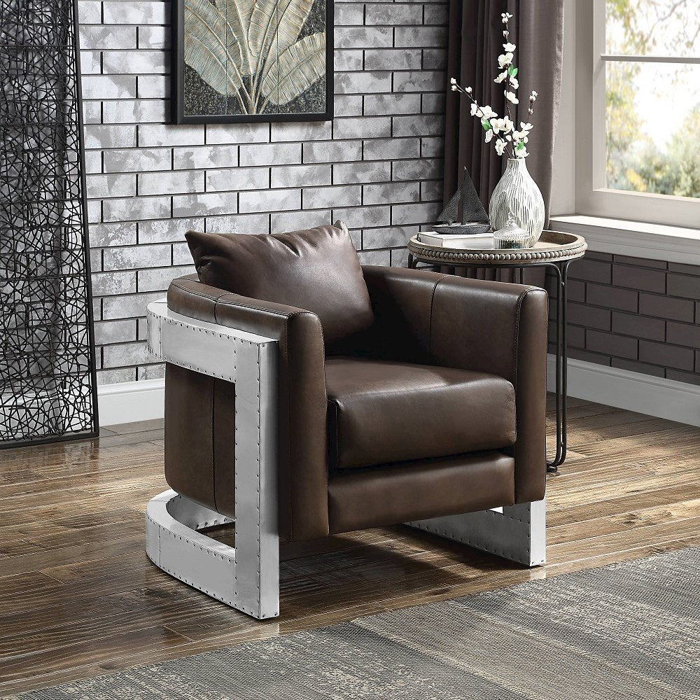Betla Accent Chair, Espresso Top grain Leather