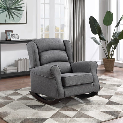 Fabien Rocking Chair, Gray Fabric
