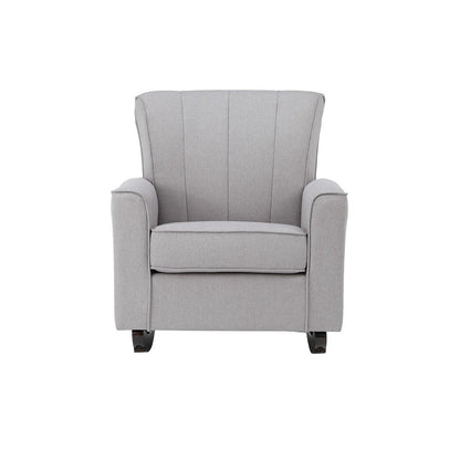 Denzell Rocking Chair, Gray Linen