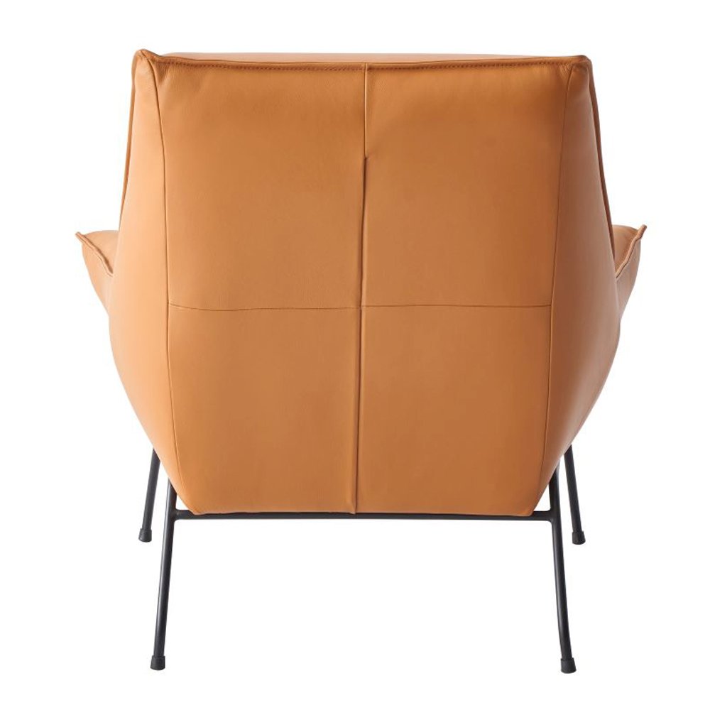 Zusa Accent Chair & Ottoman, Sandstone Top Grain Leather