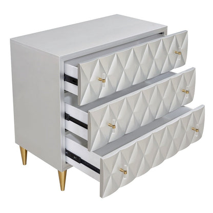 Anson Console Cabinet, Metallic Silver & Champagne