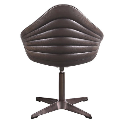 Pipino Accent Chair w/Swivel, Antique Ebony Top Grain Leather