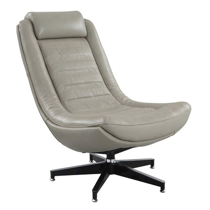 Piran Accent Chair w/Swivel, Twilight Top Grain Leather