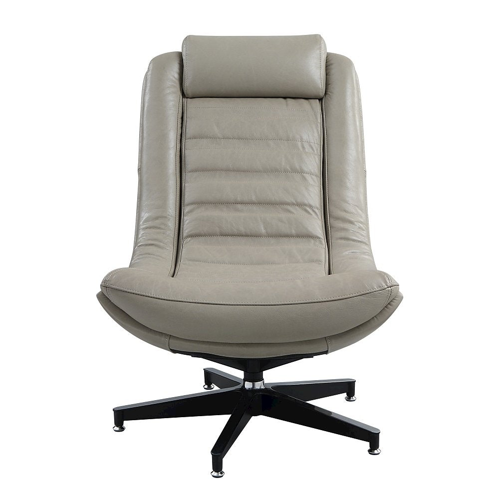 Piran Accent Chair w/Swivel, Twilight Top Grain Leather