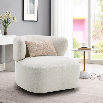 Darius Accent Chair w/Pillow, Beige Boucle