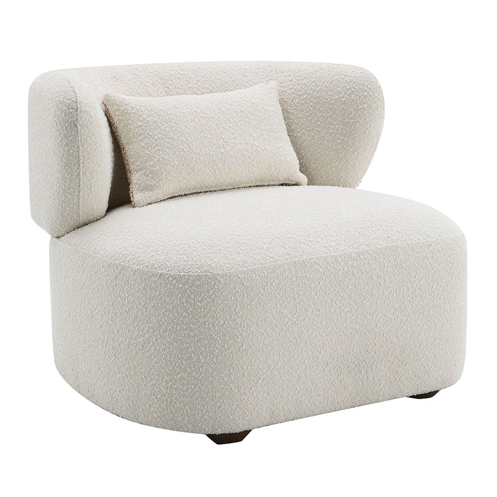Darius Accent Chair w/Pillow, Beige Boucle