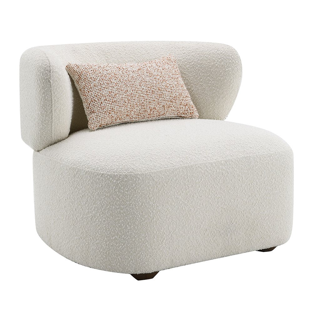 Darius Accent Chair w/Pillow, Beige Boucle