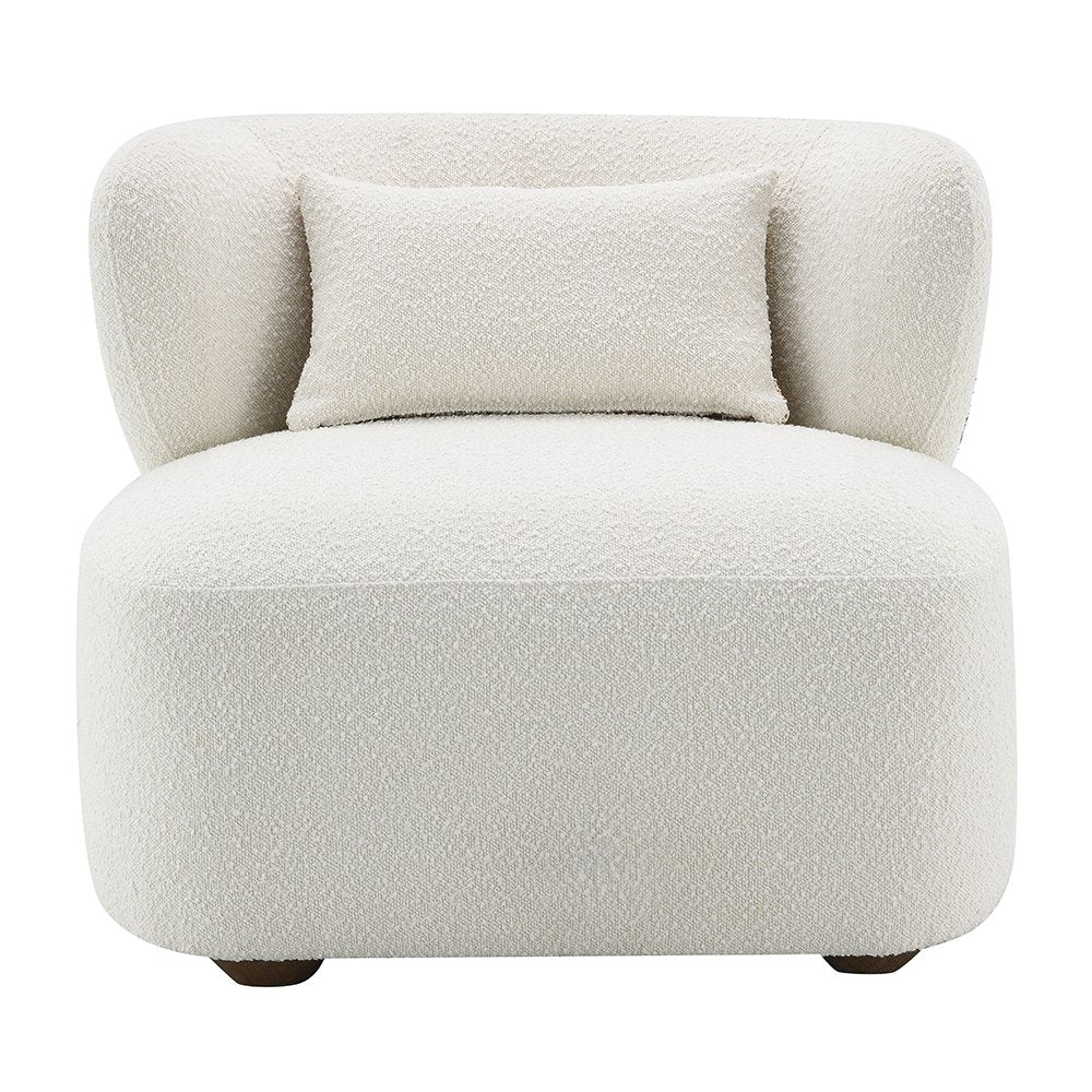 Darius Accent Chair w/Pillow, Beige Boucle