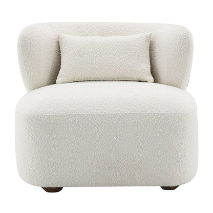 Darius Accent Chair w/Pillow, Beige Boucle