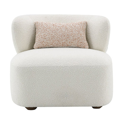 Darius Accent Chair w/Pillow, Beige Boucle