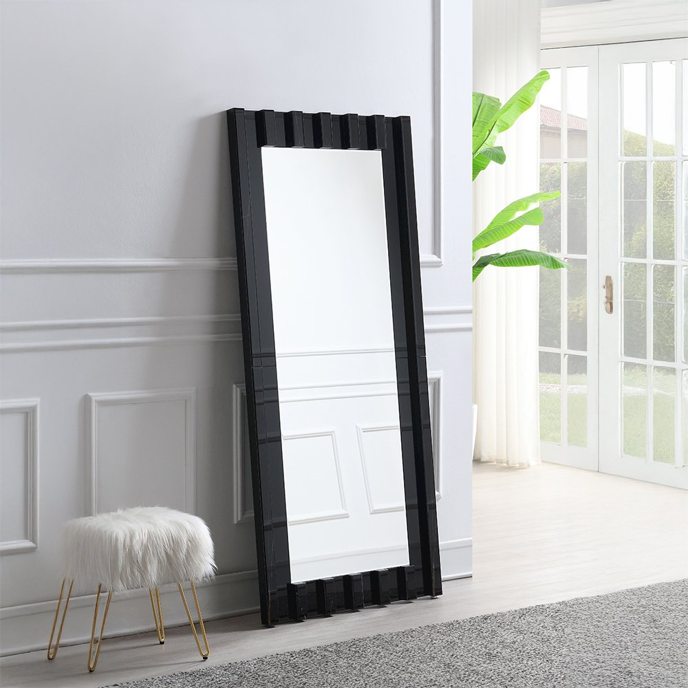Dara Floor Mirror, Black