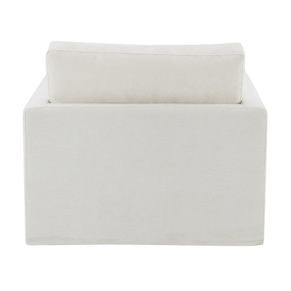 Naveen Swivel Chair w/Pillow, Ivory Fabric
