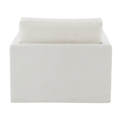 Naveen Swivel Chair w/Pillow, Ivory Fabric