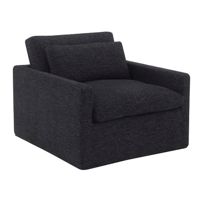 Naveen Swivel Chair w/Pillow, Dark Gray Fabric
