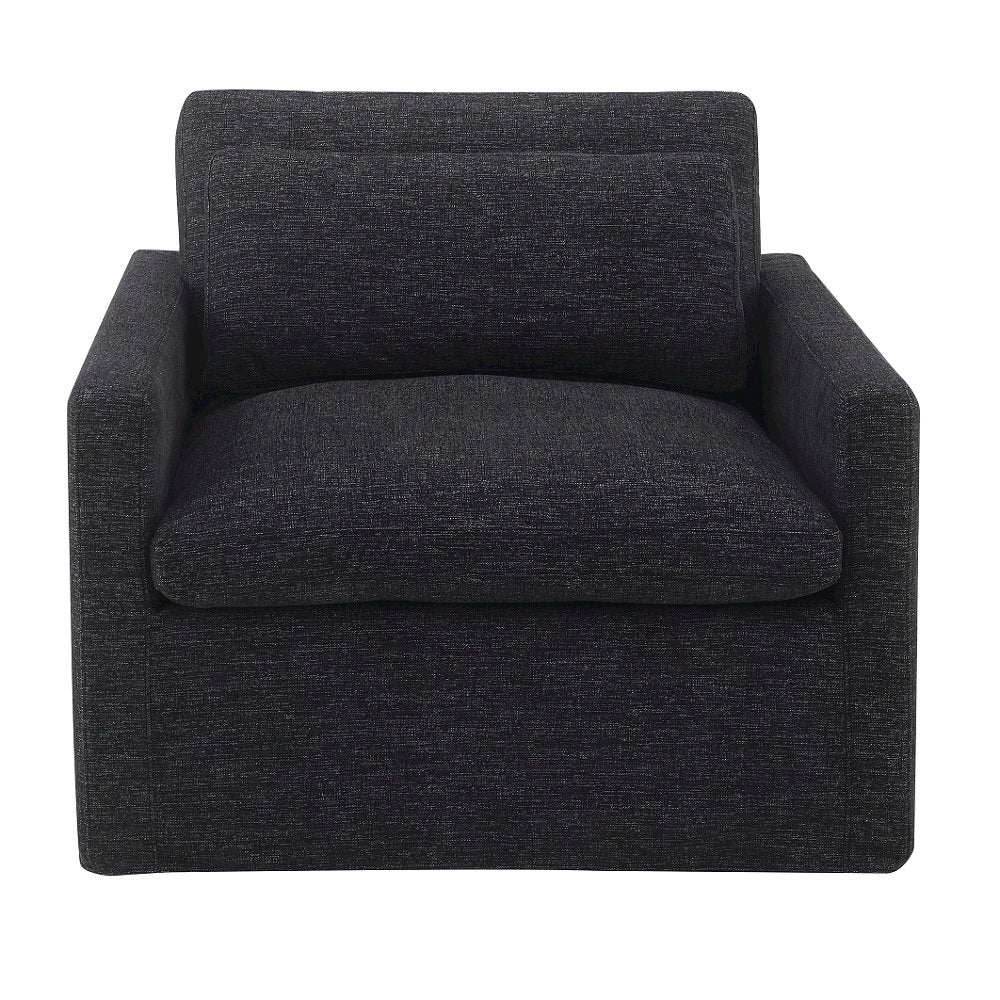 Naveen Swivel Chair w/Pillow, Dark Gray Fabric