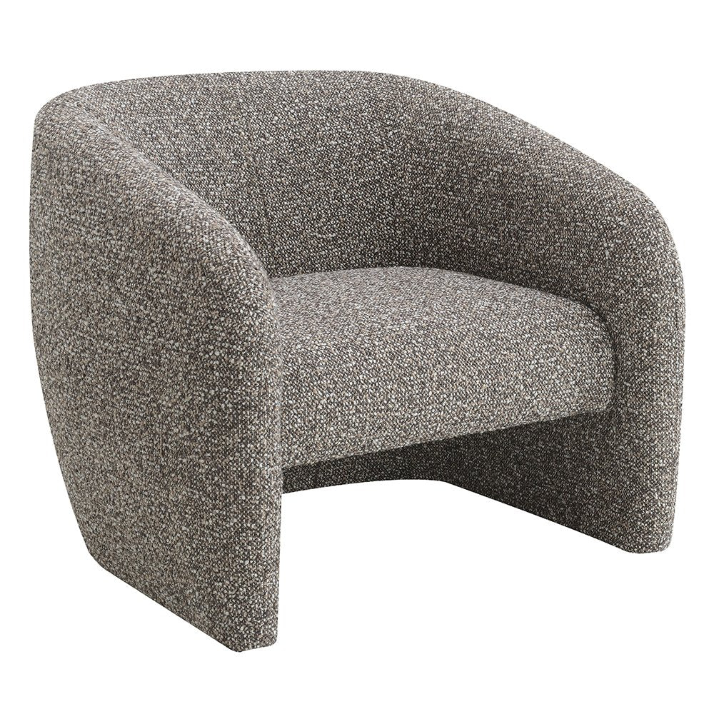 Livia Accent Chair, Brown & Gray Tweed