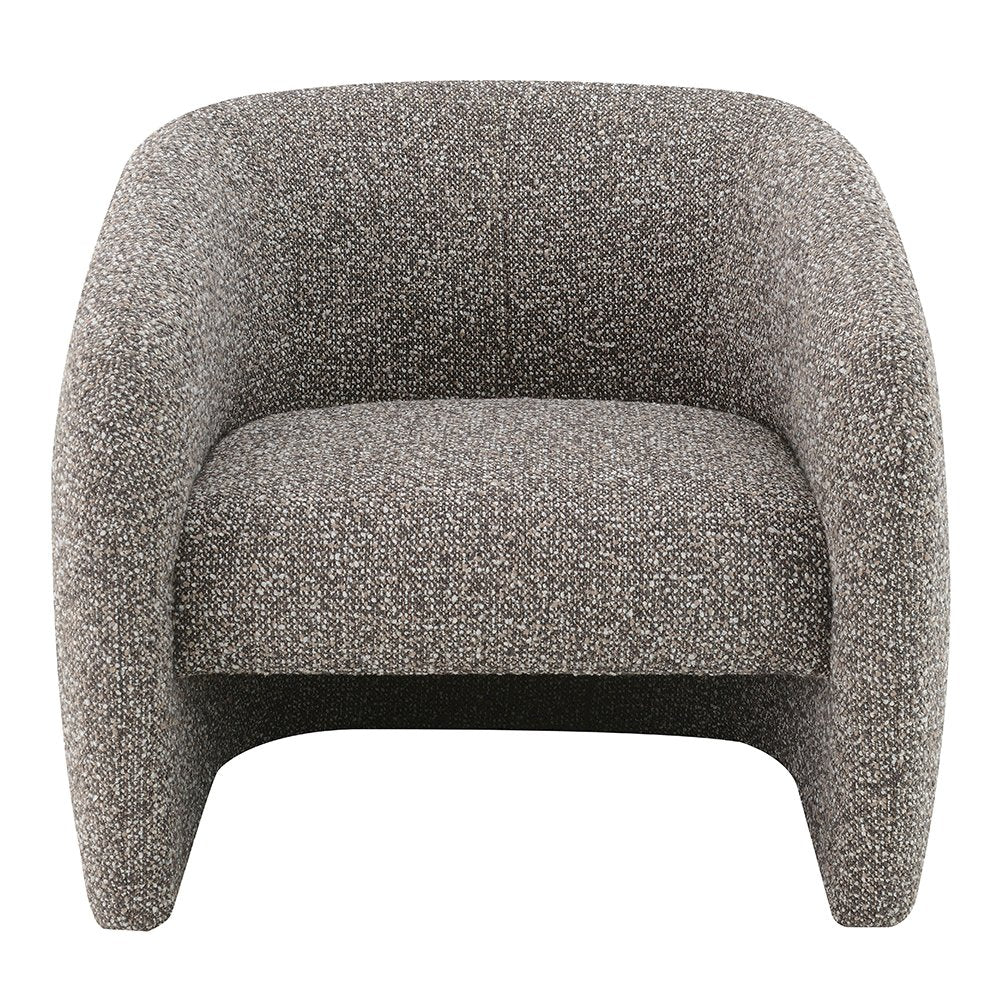 Livia Accent Chair, Brown & Gray Tweed