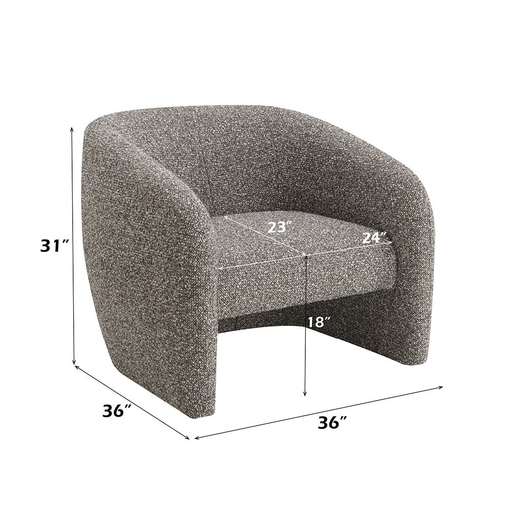 Livia Accent Chair, Brown & Gray Tweed