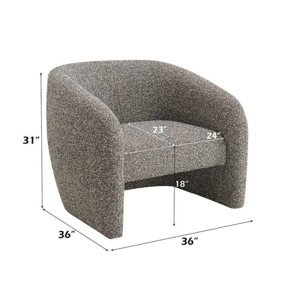 Livia Accent Chair, Brown & Gray Tweed