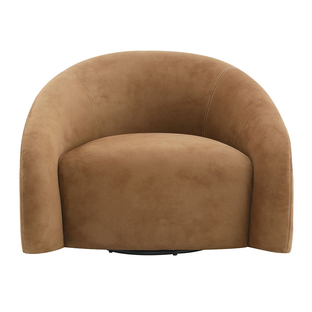 Zoey Accent Chair w/Swivel, Chocolate Suede
