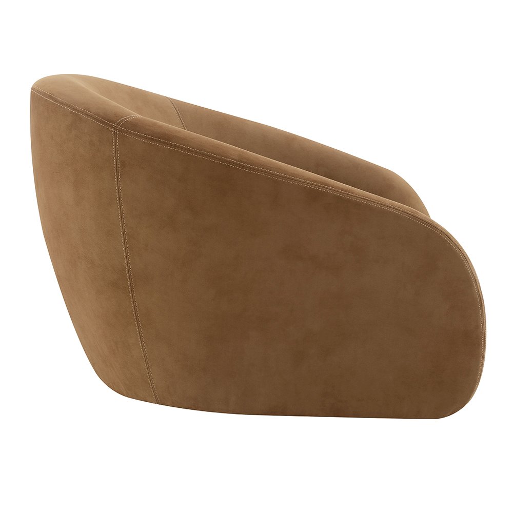 Zoey Accent Chair w/Swivel, Chocolate Suede
