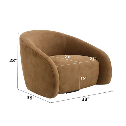 Zoey Accent Chair w/Swivel, Chocolate Suede