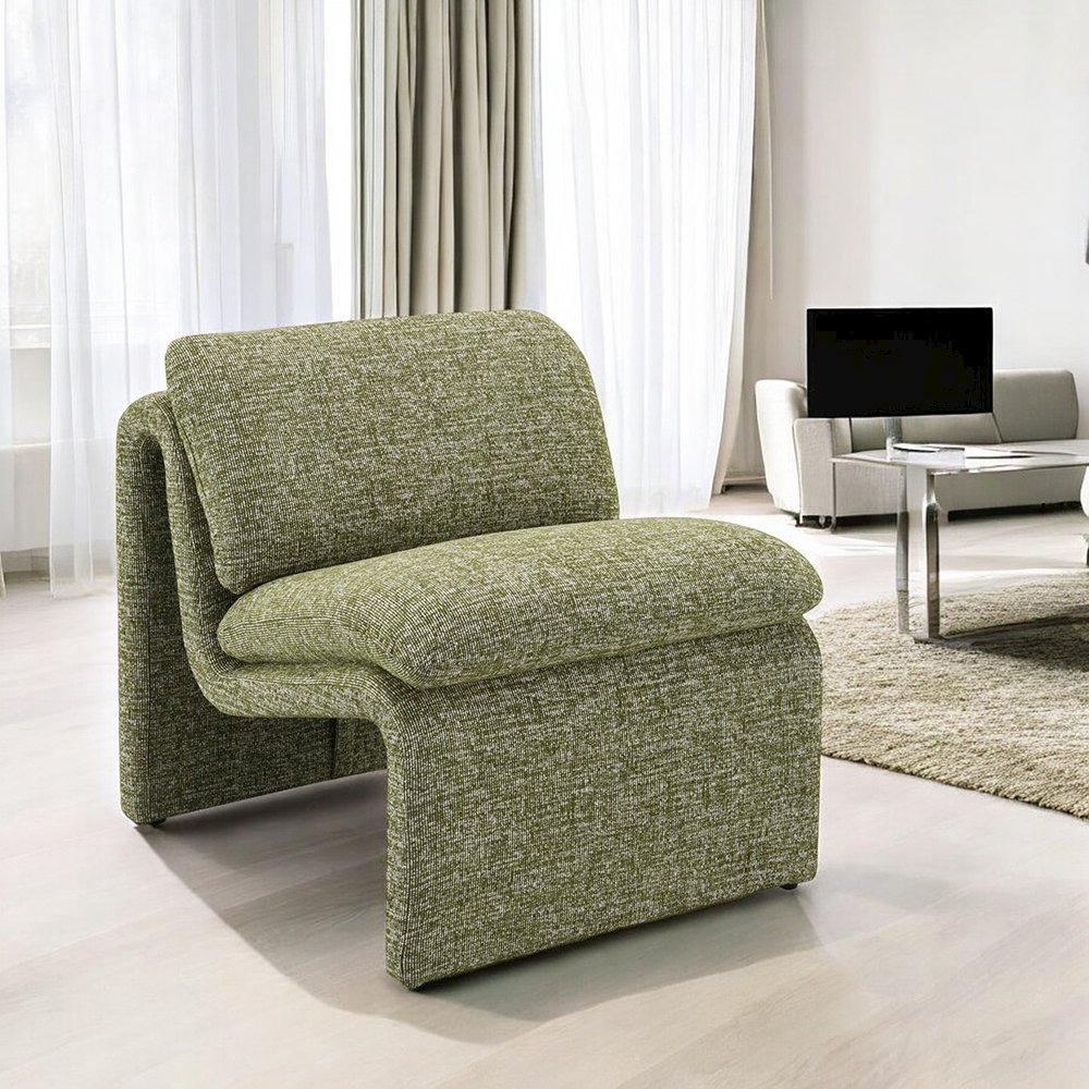 Jaeda Accent Chair, Green Boucle