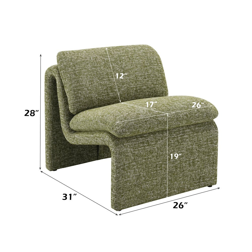 Jaeda Accent Chair, Green Boucle