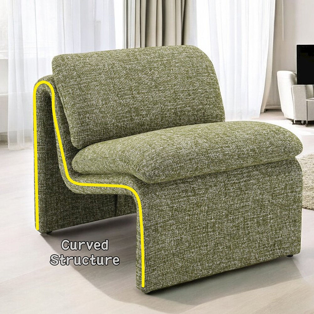 Jaeda Accent Chair, Green Boucle