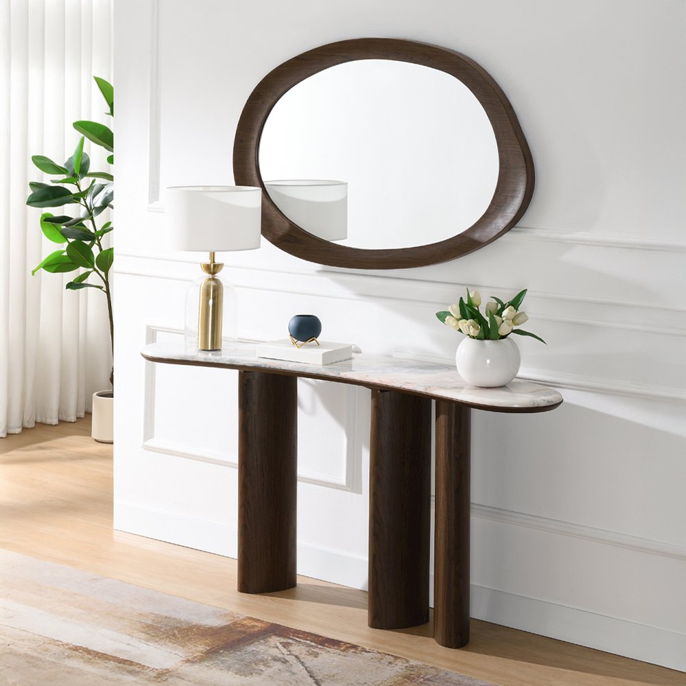 Hanale Accent Mirror, Brown