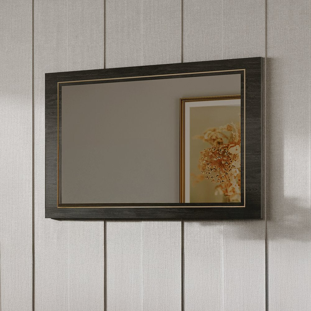 Venezia Accent Mirror, Gray Oak High Gloss