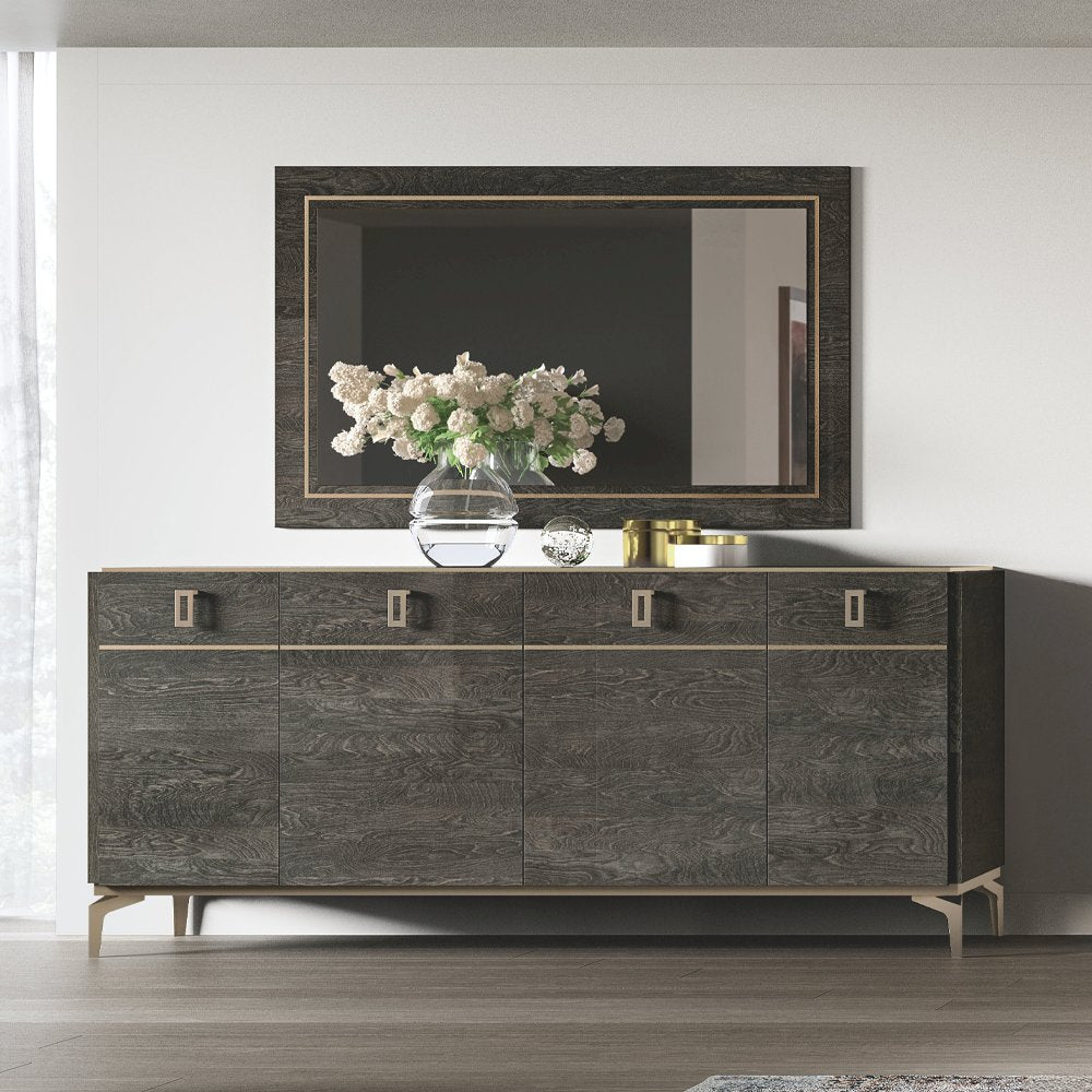 Venezia Accent Mirror, Gray Oak High Gloss
