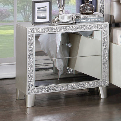 Sliverfluff Nightstand, Mirrored & Champagne
