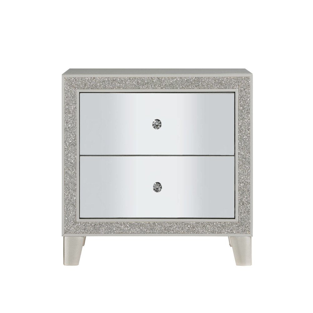 Sliverfluff Nightstand, Mirrored & Champagne