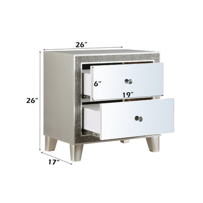 Sliverfluff Nightstand, Mirrored & Champagne
