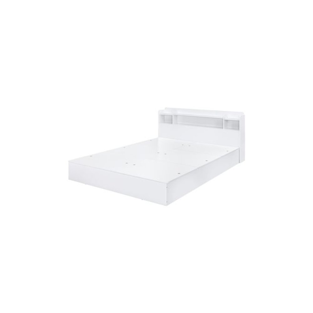 Perse Queen Bed w/Storage, White