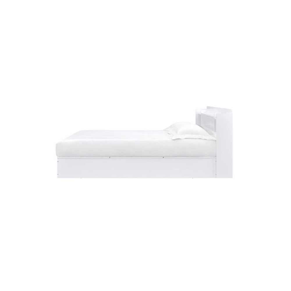 Perse Queen Bed w/Storage, White