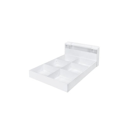 Perse Queen Bed w/Storage, White