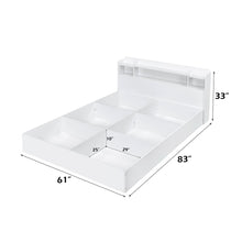 Perse Queen Bed w/Storage, White